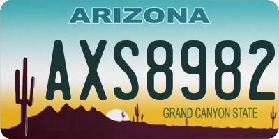 AZ license plate AXS8982
