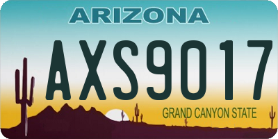 AZ license plate AXS9017