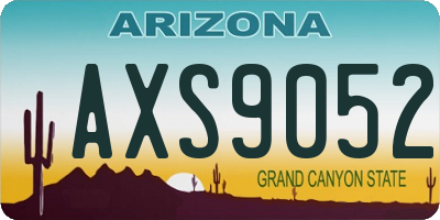 AZ license plate AXS9052