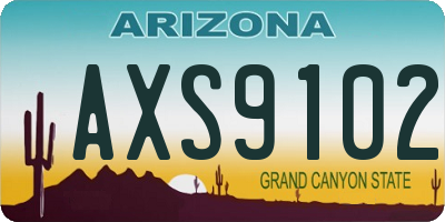 AZ license plate AXS9102