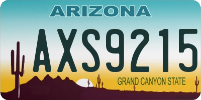AZ license plate AXS9215