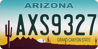 AZ license plate AXS9327
