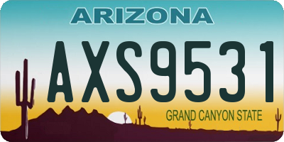 AZ license plate AXS9531