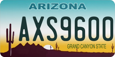 AZ license plate AXS9600