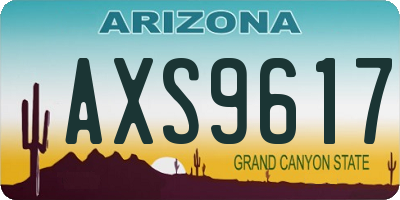 AZ license plate AXS9617