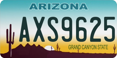 AZ license plate AXS9625