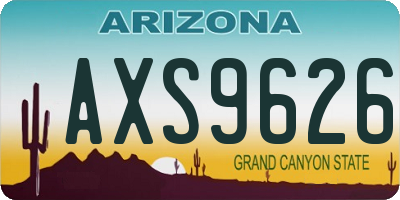 AZ license plate AXS9626