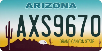 AZ license plate AXS9670