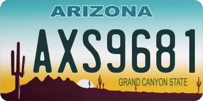 AZ license plate AXS9681