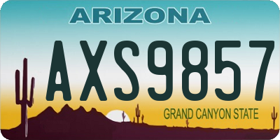 AZ license plate AXS9857