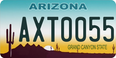 AZ license plate AXT0055