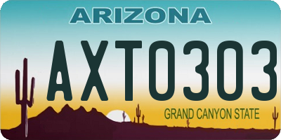 AZ license plate AXT0303