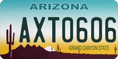 AZ license plate AXT0606