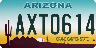 AZ license plate AXT0614