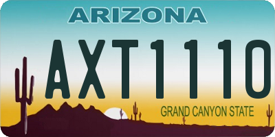AZ license plate AXT1110