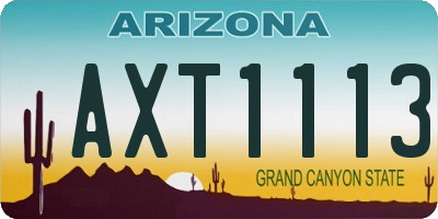 AZ license plate AXT1113
