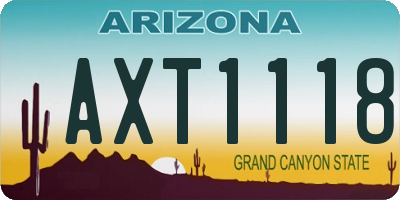 AZ license plate AXT1118