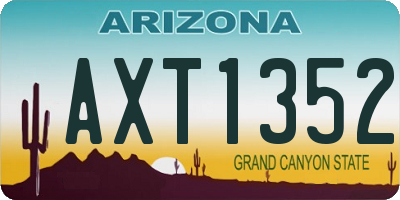 AZ license plate AXT1352