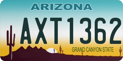 AZ license plate AXT1362