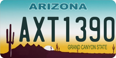 AZ license plate AXT1390