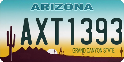 AZ license plate AXT1393