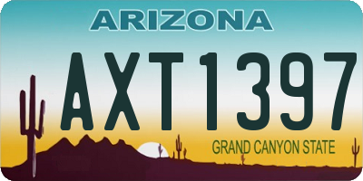 AZ license plate AXT1397