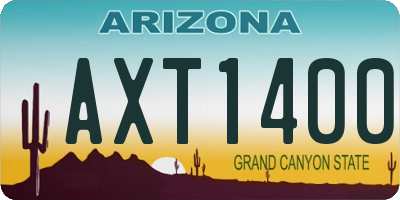 AZ license plate AXT1400