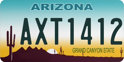 AZ license plate AXT1412