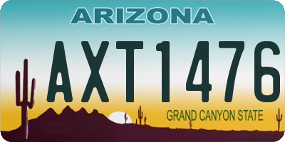 AZ license plate AXT1476