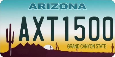 AZ license plate AXT1500