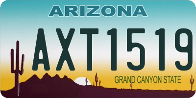 AZ license plate AXT1519