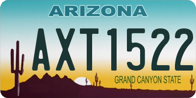 AZ license plate AXT1522