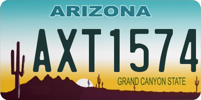 AZ license plate AXT1574