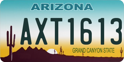 AZ license plate AXT1613