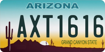 AZ license plate AXT1616