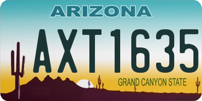 AZ license plate AXT1635