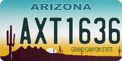 AZ license plate AXT1636