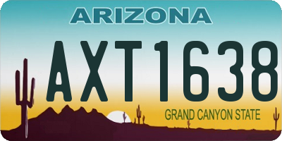 AZ license plate AXT1638