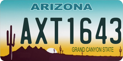 AZ license plate AXT1643
