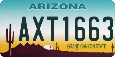 AZ license plate AXT1663