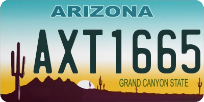 AZ license plate AXT1665