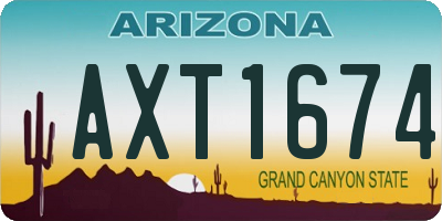 AZ license plate AXT1674