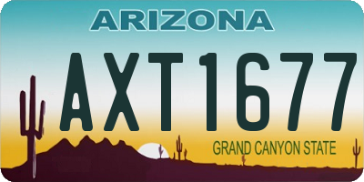 AZ license plate AXT1677
