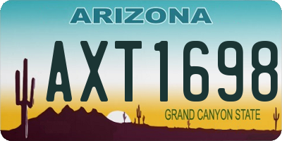AZ license plate AXT1698