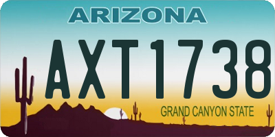 AZ license plate AXT1738