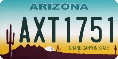 AZ license plate AXT1751
