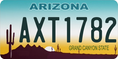 AZ license plate AXT1782