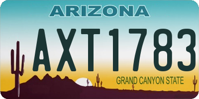 AZ license plate AXT1783