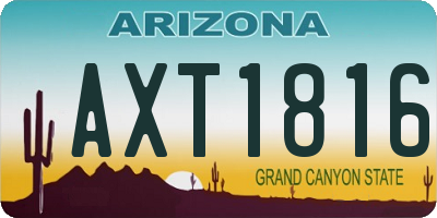 AZ license plate AXT1816