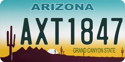 AZ license plate AXT1847